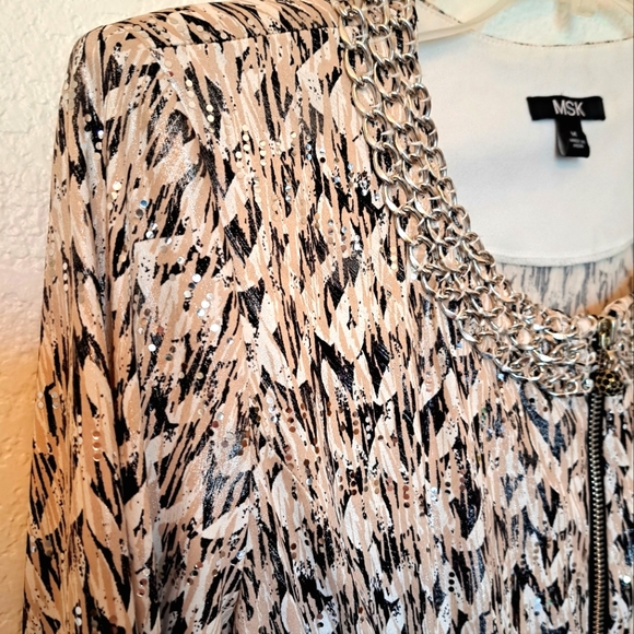 NEW MSK WOMEN'S TOP SIZE MEDIUM DRESSY LONG SLEEVE - Picture 3 of 7